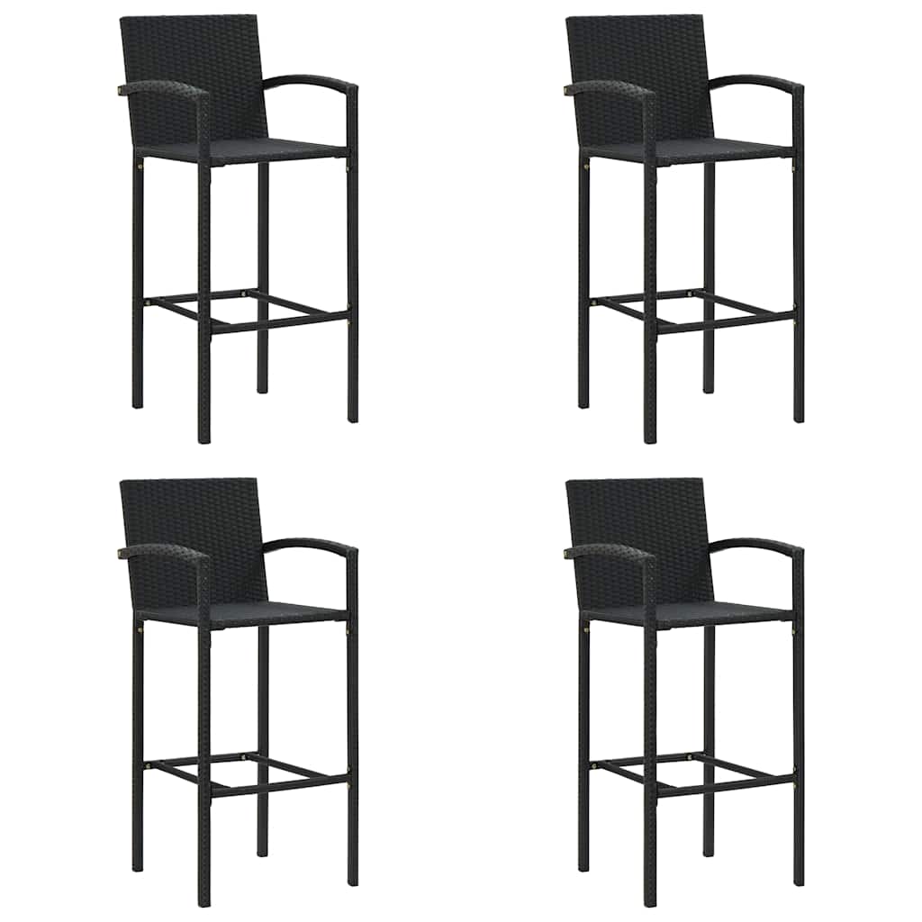 Vidaxl barkrukken 4 st poly rattan zwart