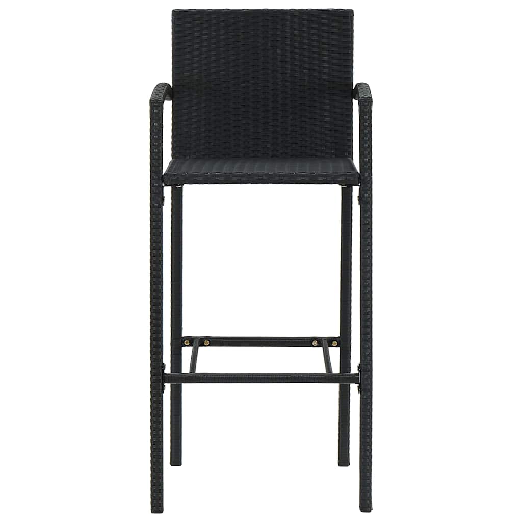 Vidaxl barkrukken 4 st poly rattan zwart