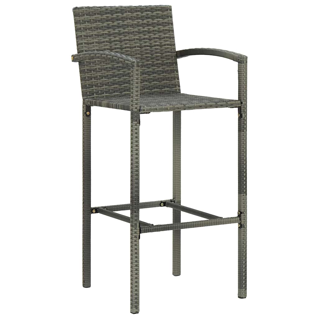 Vidaxl barkrukken 4 st poly rattan grijs