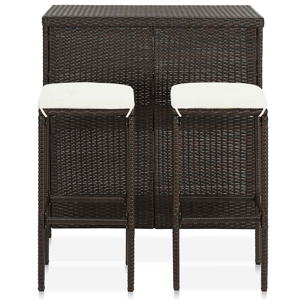Vidaxl 3-delige barset poly rattan bruin