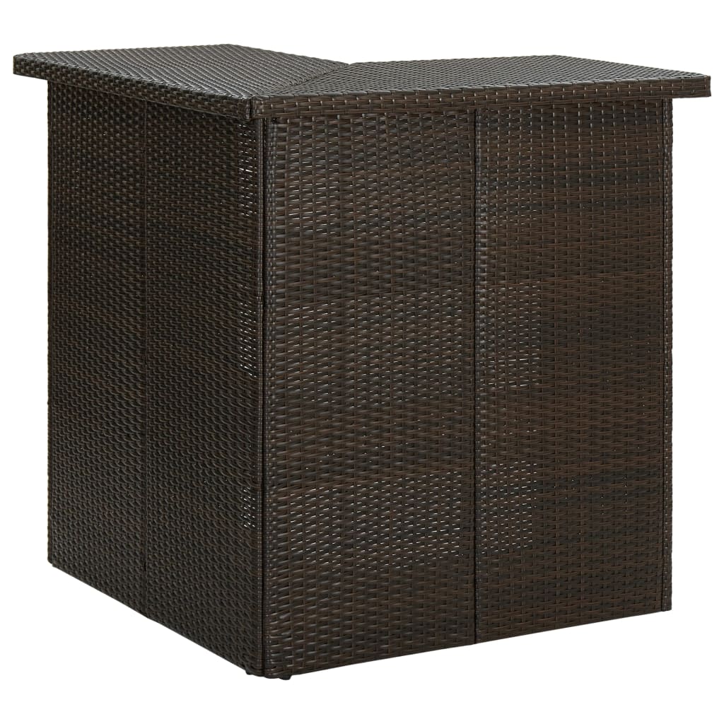 Vidaxl hoekbartafel 100x50x105 cm poly rattan bruin