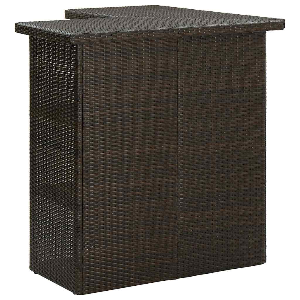 Vidaxl hoekbartafel 100x50x105 cm poly rattan bruin