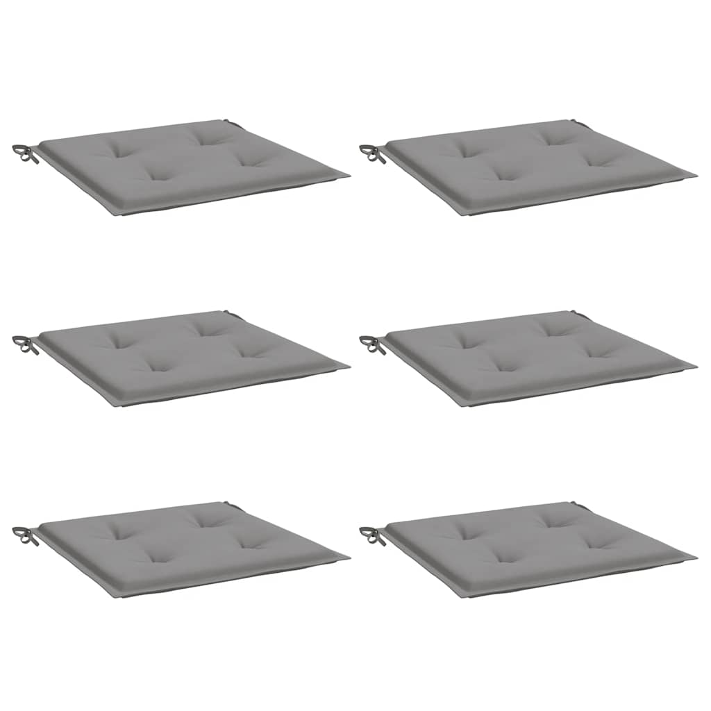 Vidaxl Gartenstuhlkissen 6 Stcs 40x40x4 cm Oxford Stoff grau