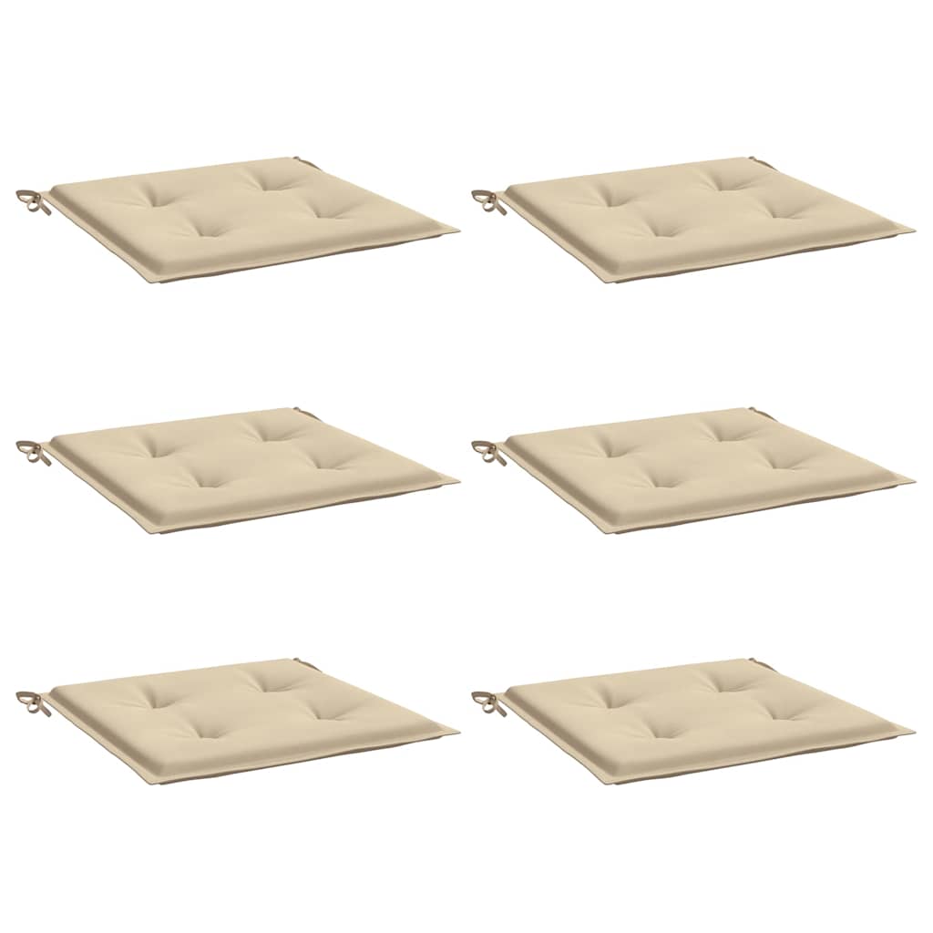 Vidaxl Garden Stuhl Kissen 6 Stcs 40x40x4 cm Oxford Stoff Beige
