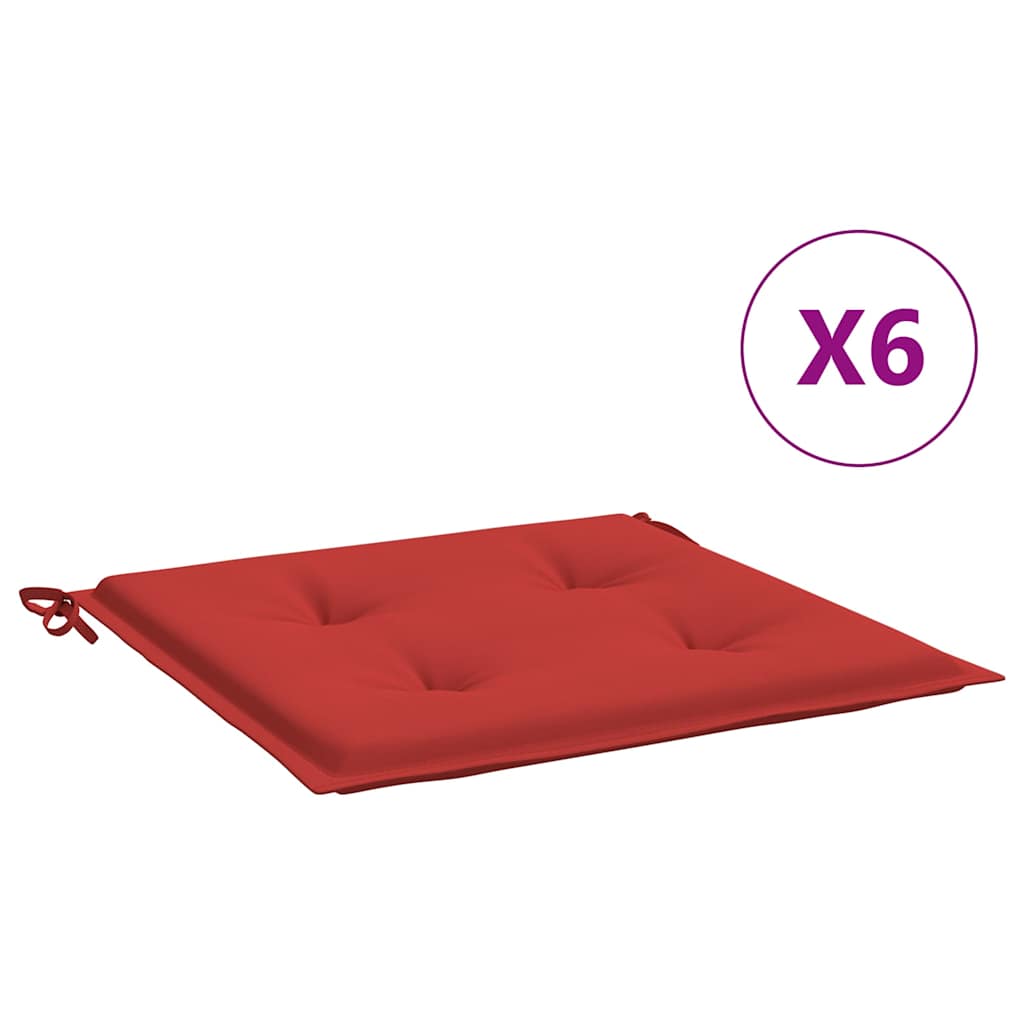 Vidaxl Gartenstuhl Kissen 6 Stcs 40x40x4 cm Oxford Stoff rot