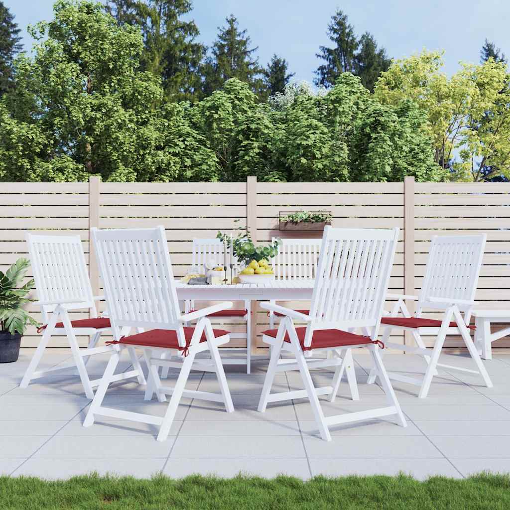 Vidaxl Gartenstuhl Kissen 6 Stcs 40x40x4 cm Oxford Stoff Wein rot