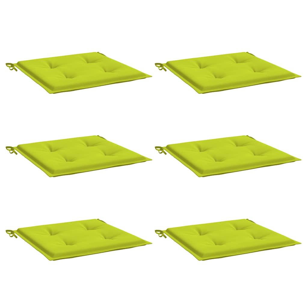 Vidaxl Gartenstuhlkissen 6 Stcs 40x40x4 cm Oxford Stoff hellgrün