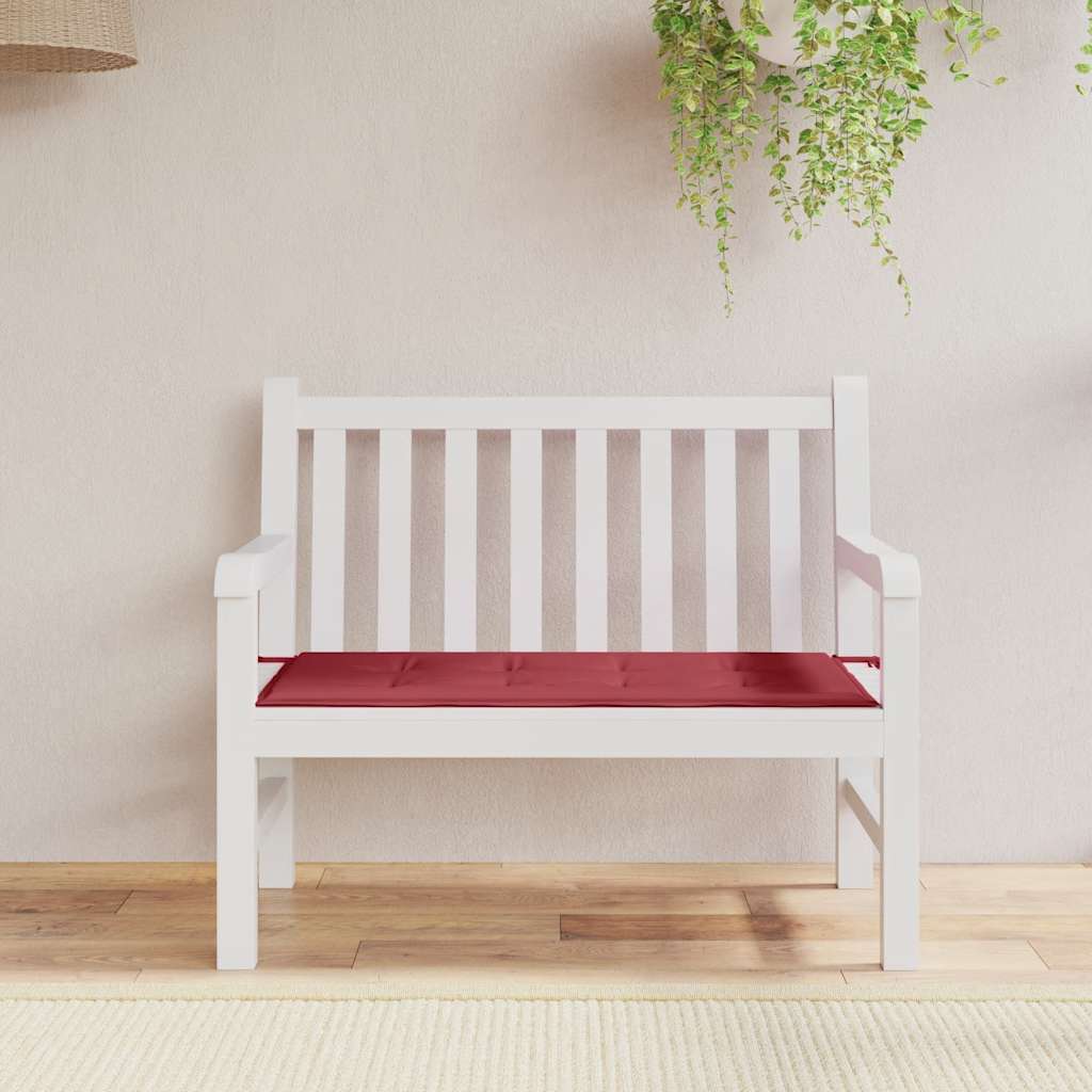 Vidaxl Garden Bench Kissen 100x50x4 cm Oxford Stoff Wein rot