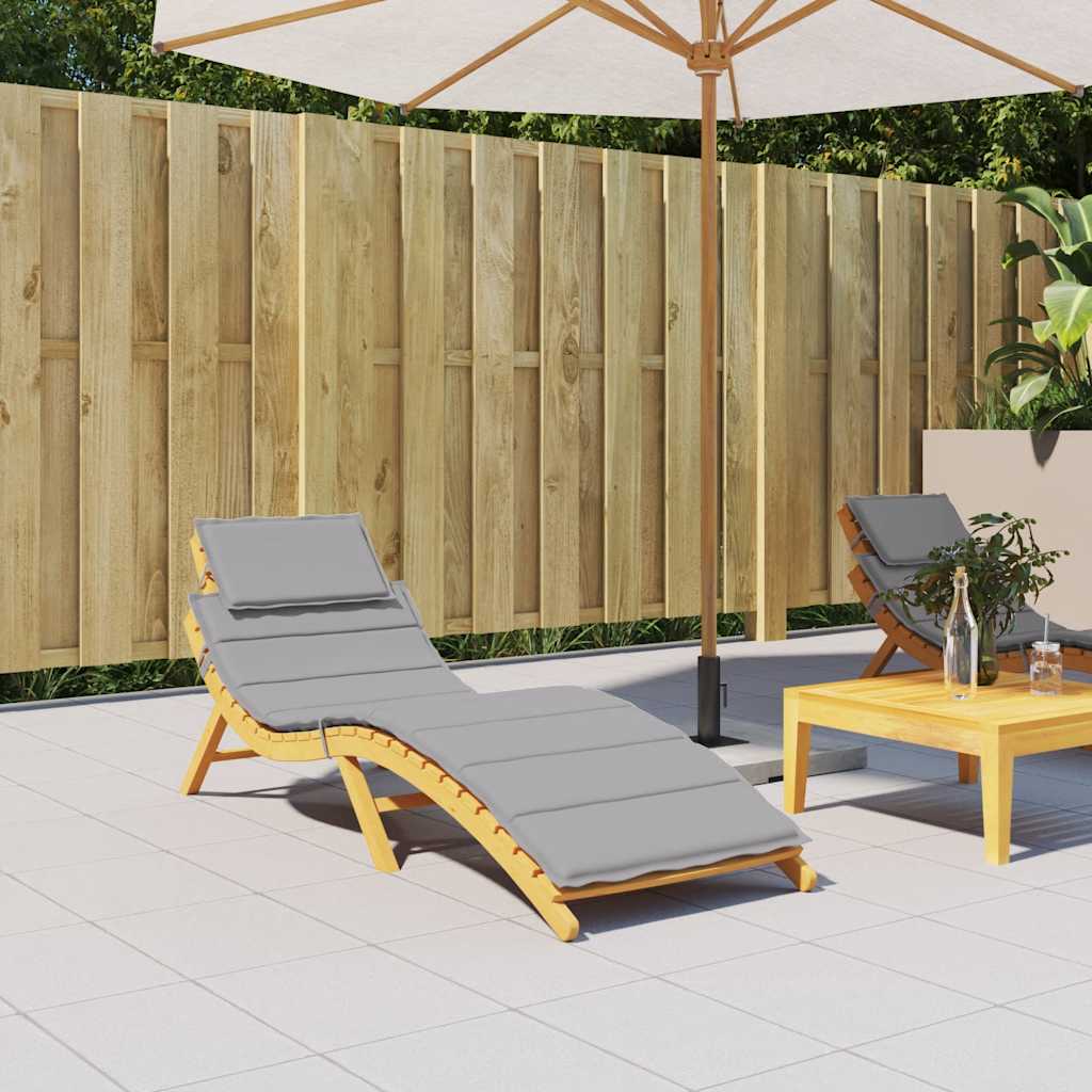 Vidaxl Lounger Kissen 186x58x4 cm Oxford Stoff grau