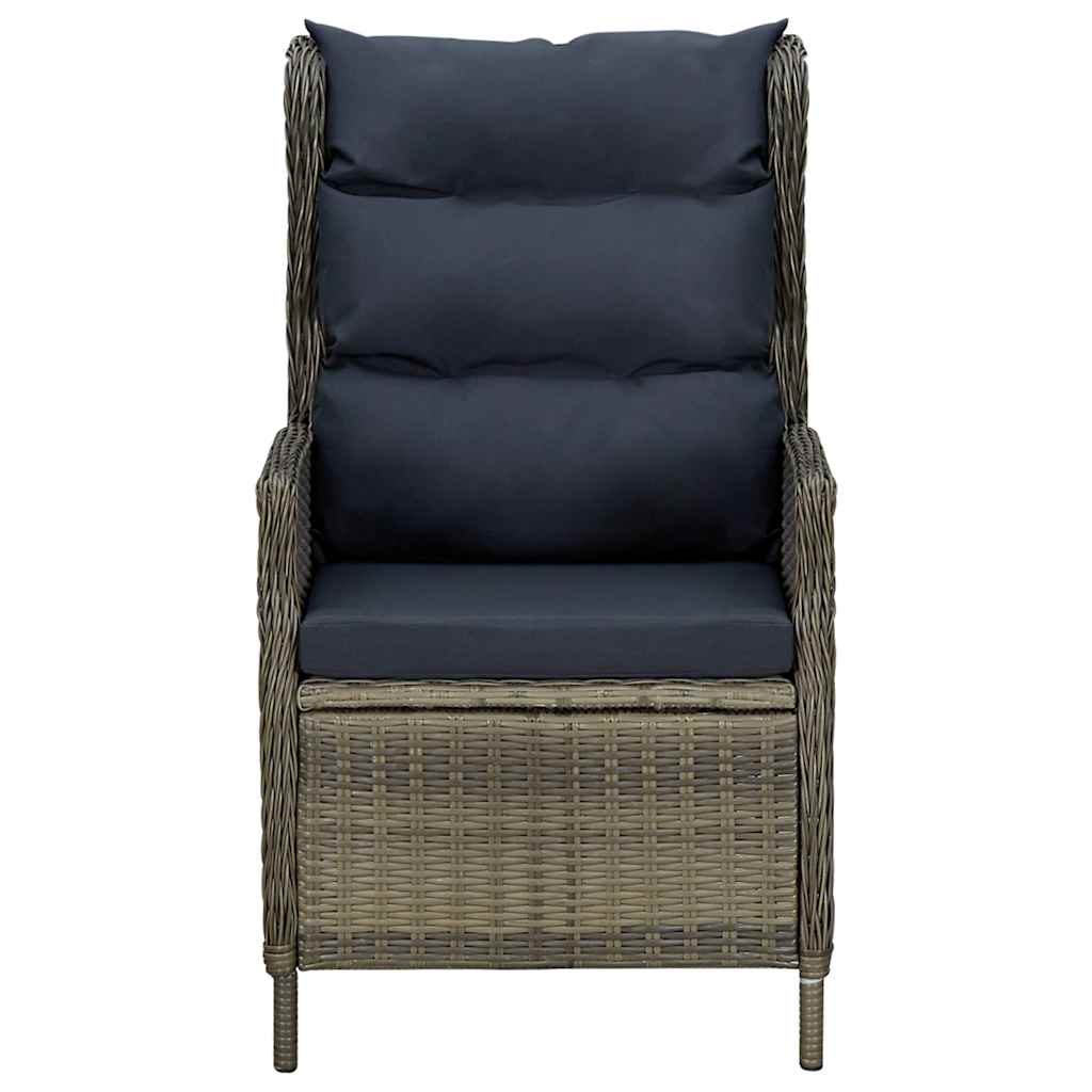 Vidaxl tuinstoel verstelbaar met kussens poly rattan bruin