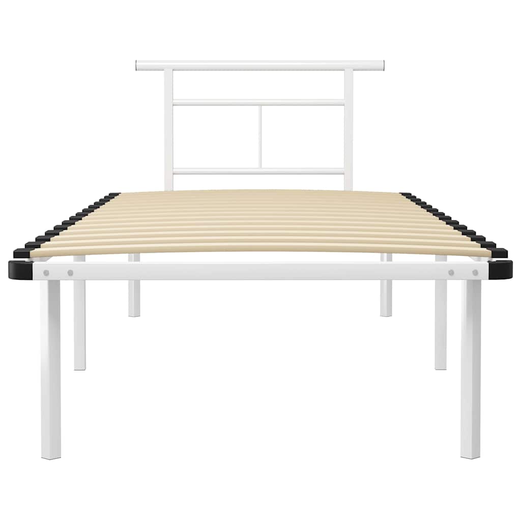 Vidaxl bedframe metaal wit 90x200 cm