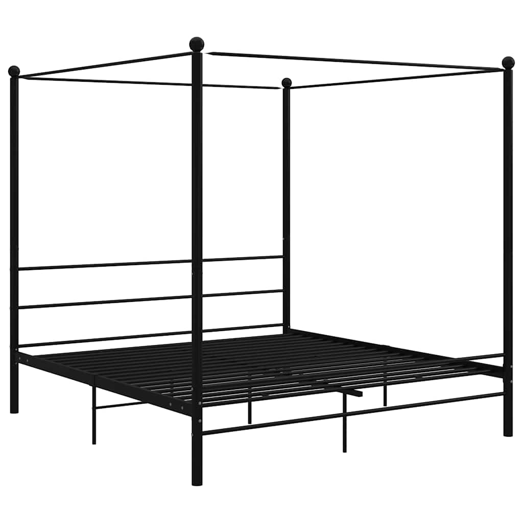 Vidaxl hemelbedframe metaal zwart 200x200 cm