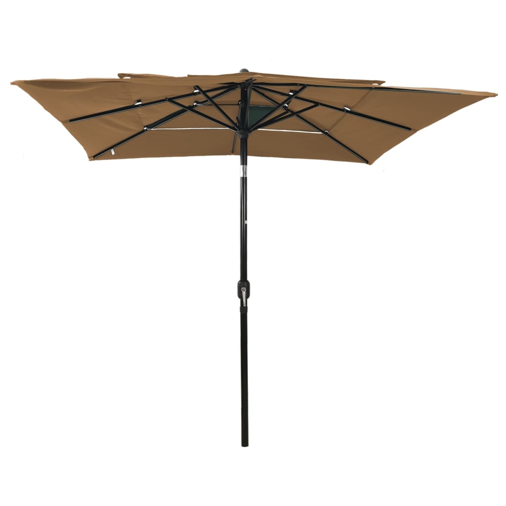 Vidaxl Parasol 3-Schicht mit Aluminiumpol 2,5 x 2,5 m Taupe