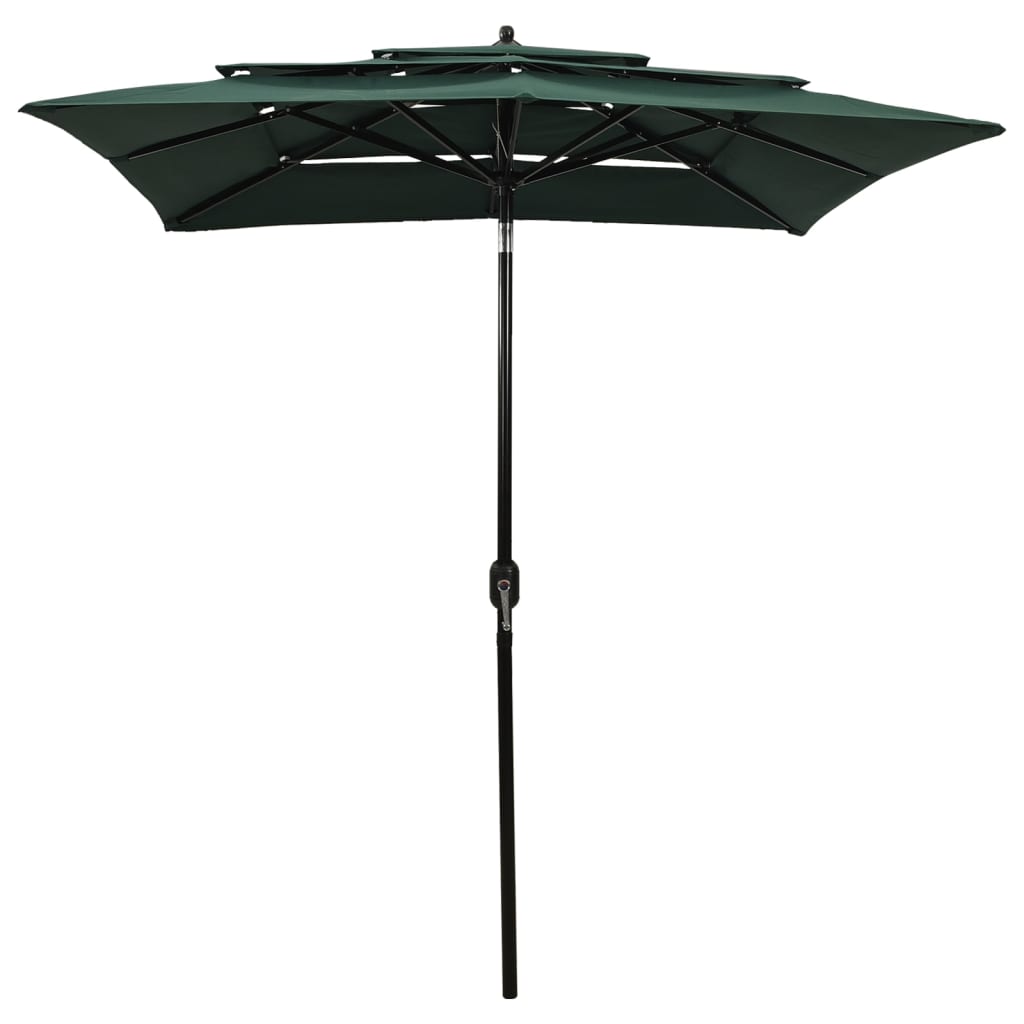 Vidaxl Parasol 3-Schicht mit Aluminiumpol 2x2 m Grün