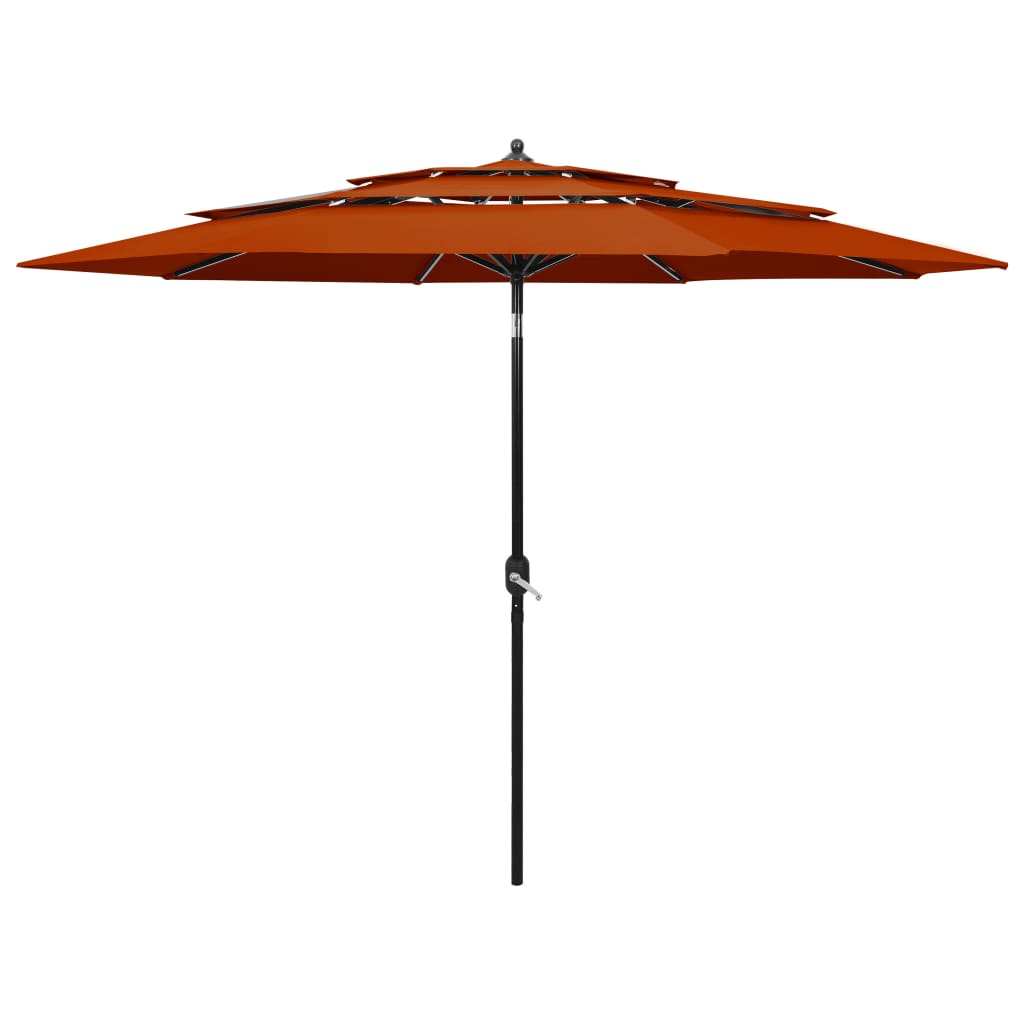 Vidaxl Parasol 3-Layer mit Aluminiumpol 3 m Terrakotta-farbig