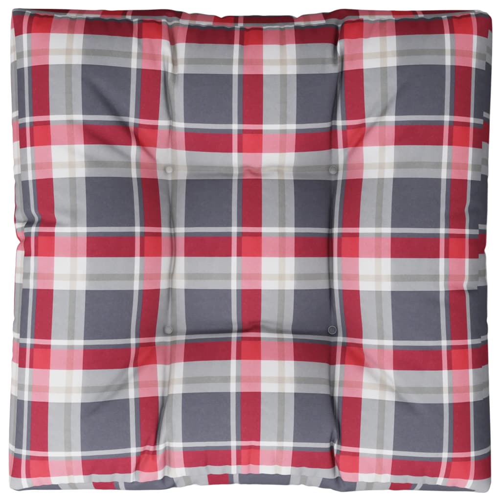 Vidaxx Palettenkissen 80x80x12 cm Stoff Rautenmuster rot