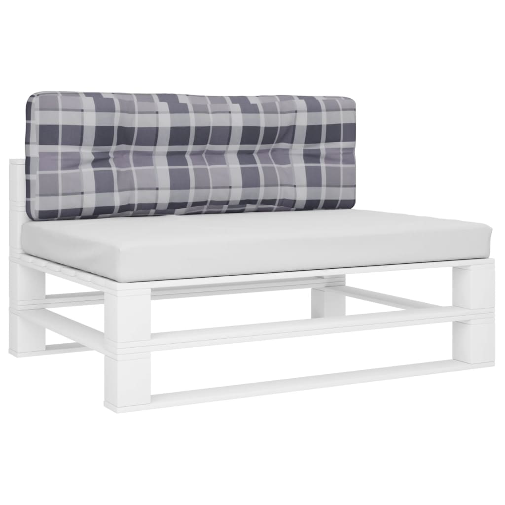 Vidaxl Palettenkissen 120x40x12 cm Stoff Diamantmuster grau