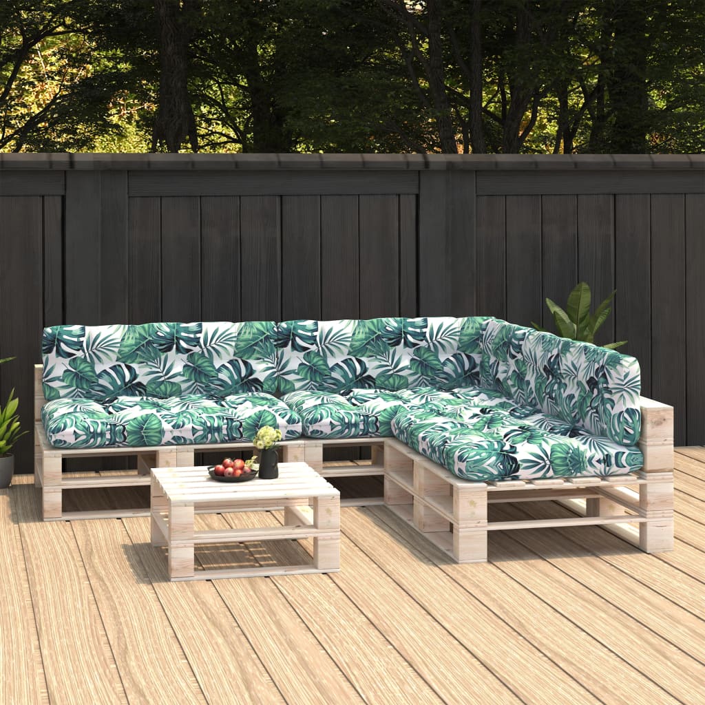 VIDAXL -Bankkissen Palette 7 St. Blattmuster