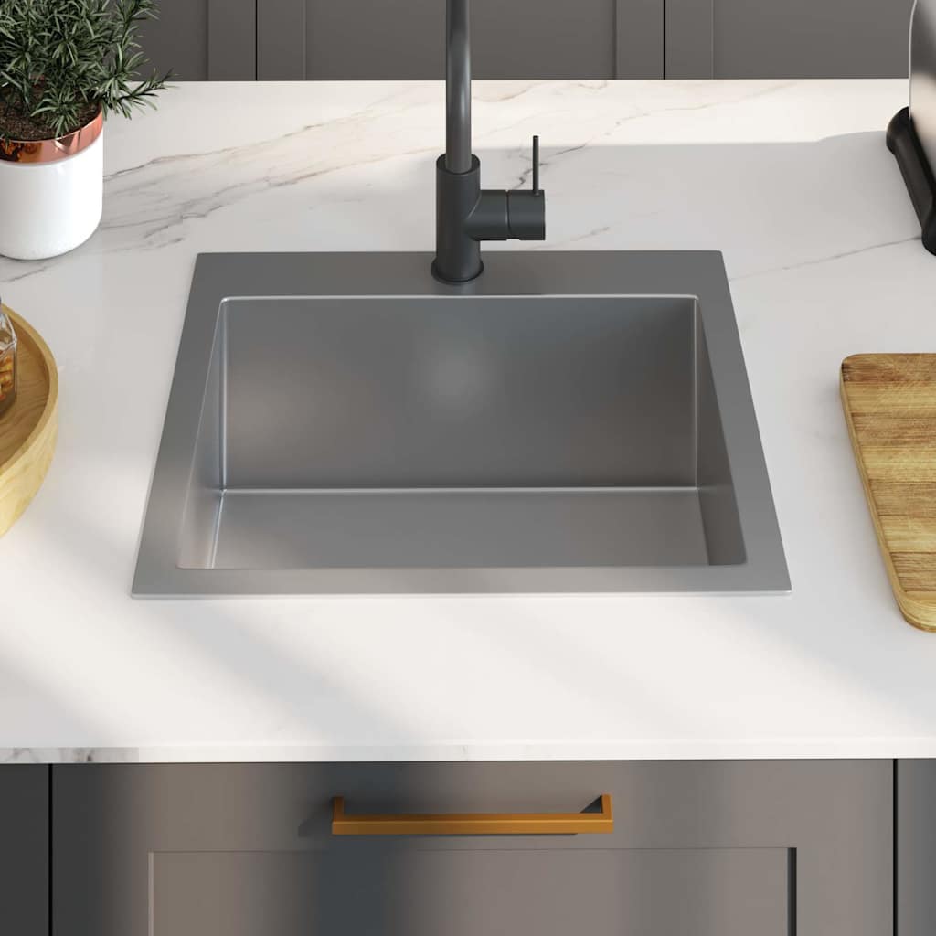 Vidaxl Sink handgefertigt Edelstahl