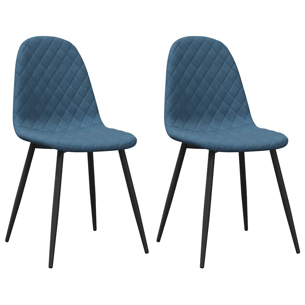 Vidaxl eetkamerstoelen 2 st fluweel blauw