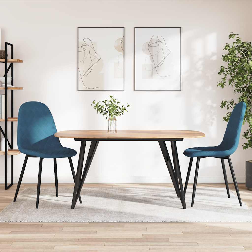 Vidaxl eetkamerstoelen 2 st fluweel blauw