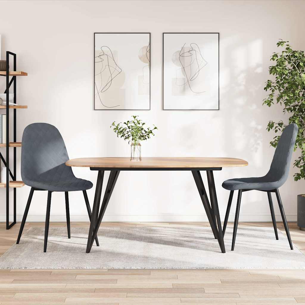 Vidaxl eetkamerstoelen 2 st fluweel donkergrijs