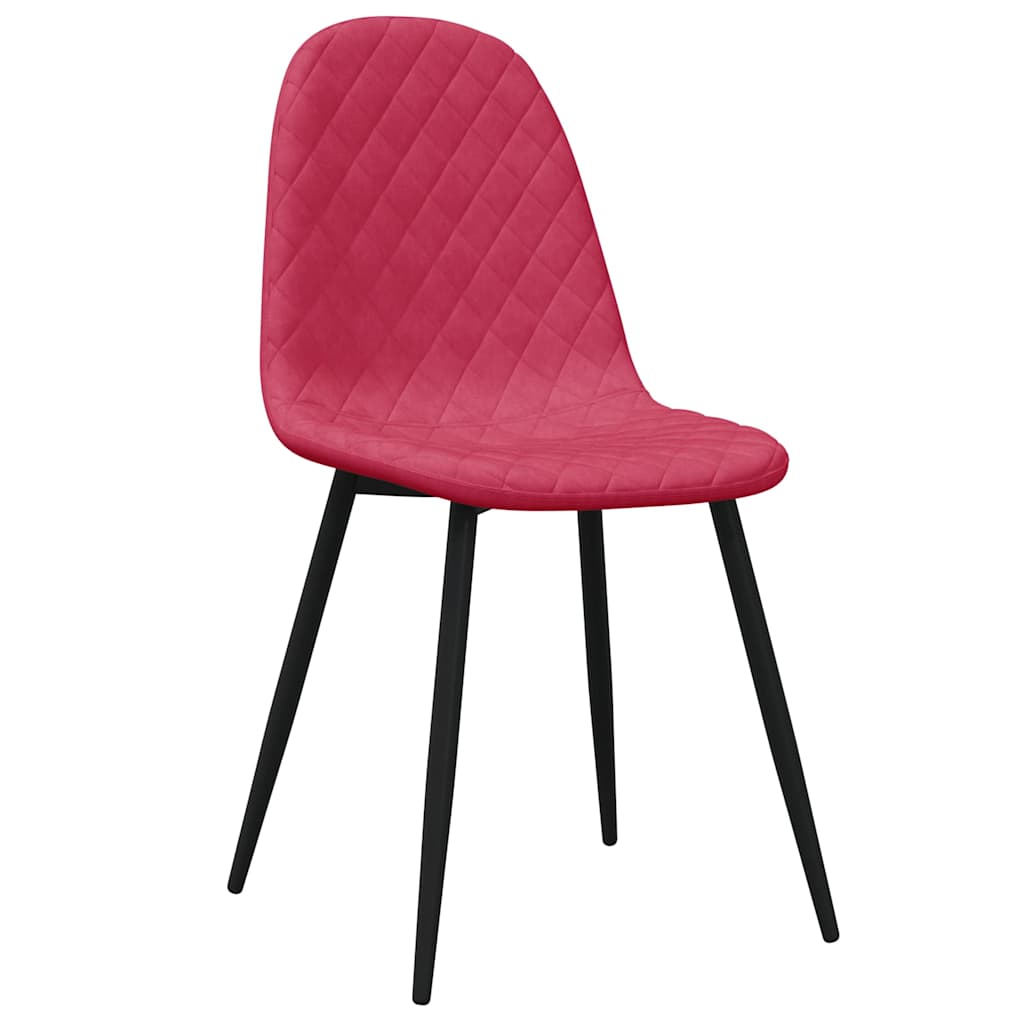 Vidaxl eetkamerstoelen 2 st fluweel wijnrood