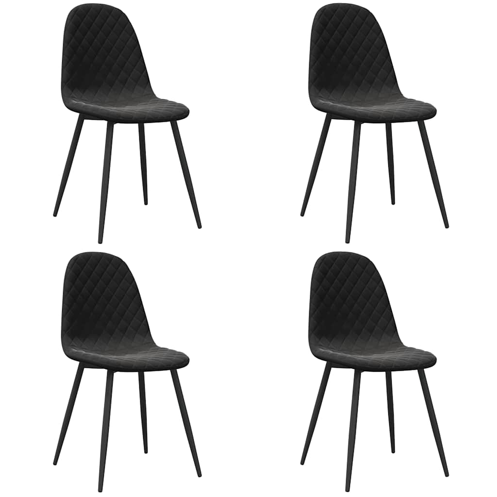 Vidaxl eetkamerstoelen 4 st fluweel zwart