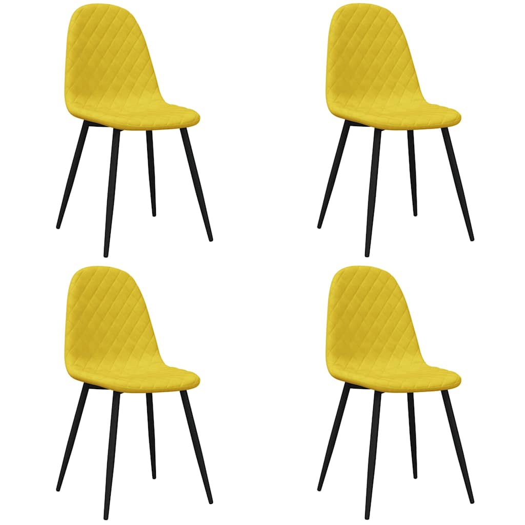 Vidaxl eetkamerstoelen 4 st fluweel mosterdgeel