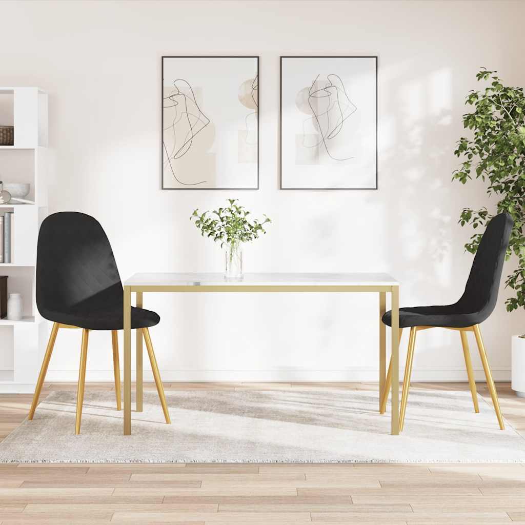 Vidaxl eetkamerstoelen 2 st fluweel zwart