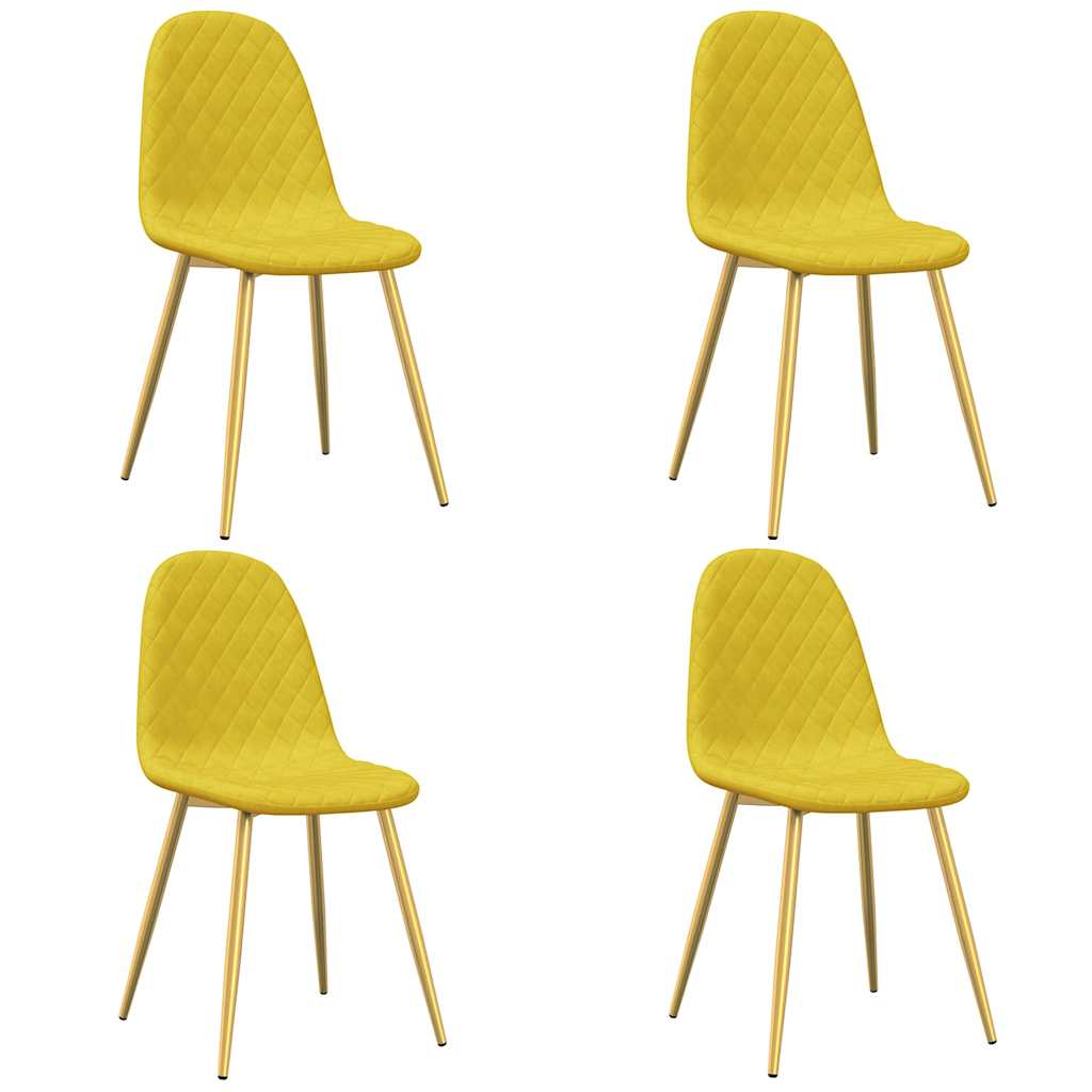 Vidaxl eetkamerstoelen 4 st fluweel mosterdgeel