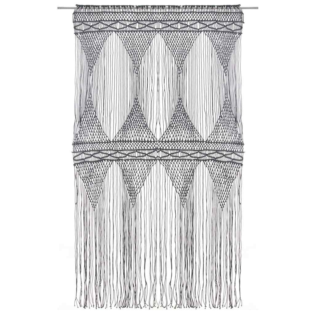 VIDAXL -Vorhang Macramé 140x240 cm Baumwoll -Anthrazit