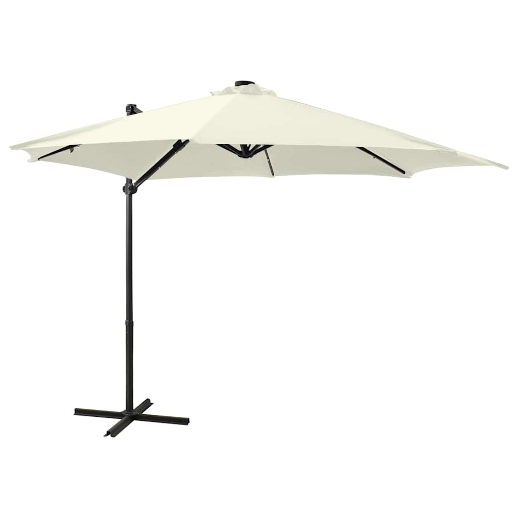 Vidaxl-schwimmendes Parasol mit Stangen und LED-Beleuchtung 300 cm sandfarben
