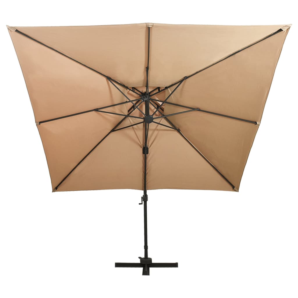 Vidaxx schwimmender Sonnenschirm mit Doppeldach 300x300 cm Taupe