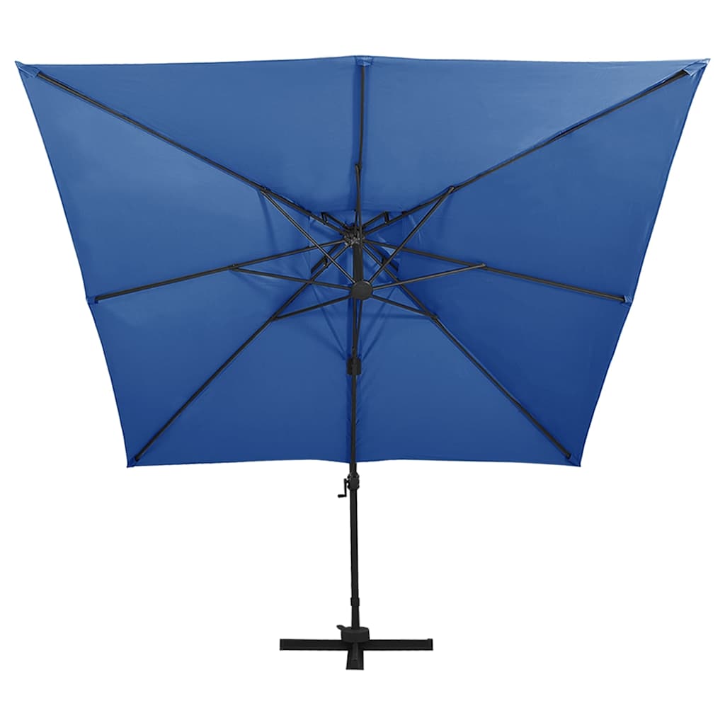 Vidaxl schwimmendes Parasol mit Doppeldach 300 x 300 cm Azure Blau