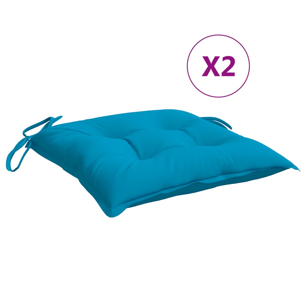 Vidaxl Stuhlkissen 2 ST 40x40x7 cm Oxford Stoff hellblau