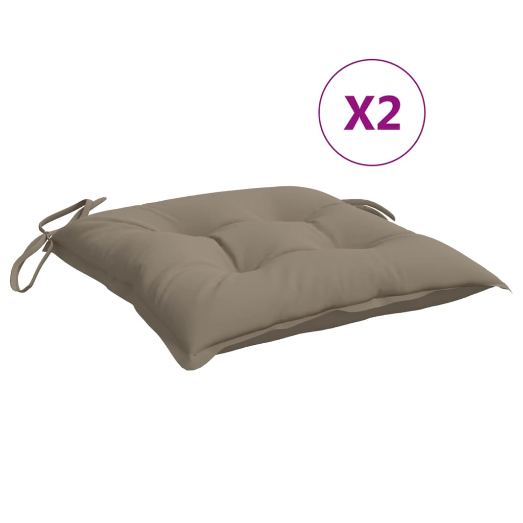 VidaXL Stuhlkissen 2 Stück 40x40x7 cm Oxford-Stoff Taupe