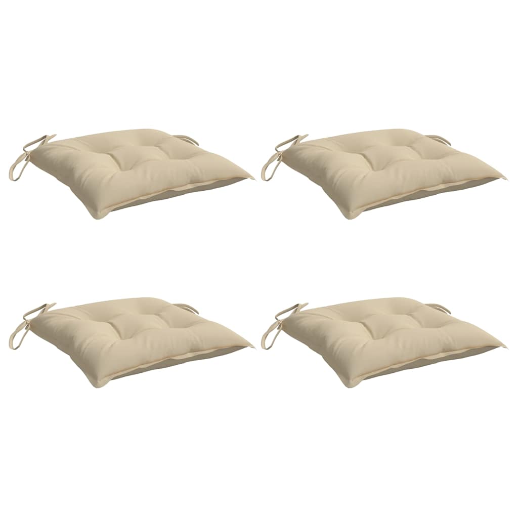 Vidaxl stoelkussens 4 st 50x50x7 cm oxford stof beige