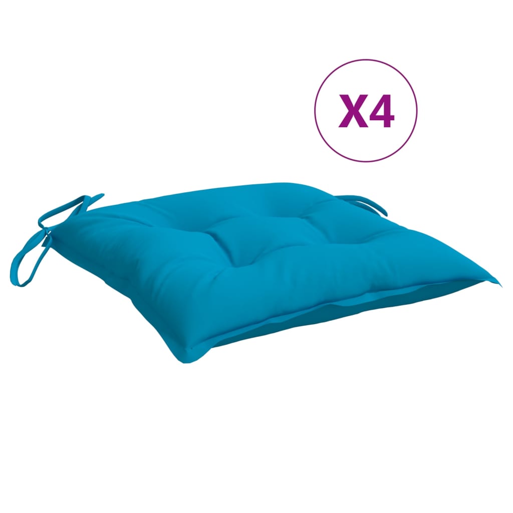 Vidaxl Stuhlkissen 4 ST 50x50x7 cm Oxford Stoff hellblau