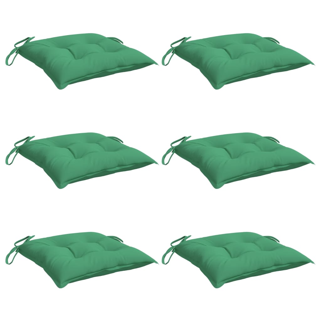 Vidaxl Stuhlkissen 6 ST 50x50x7 cm Oxford Stoff grün