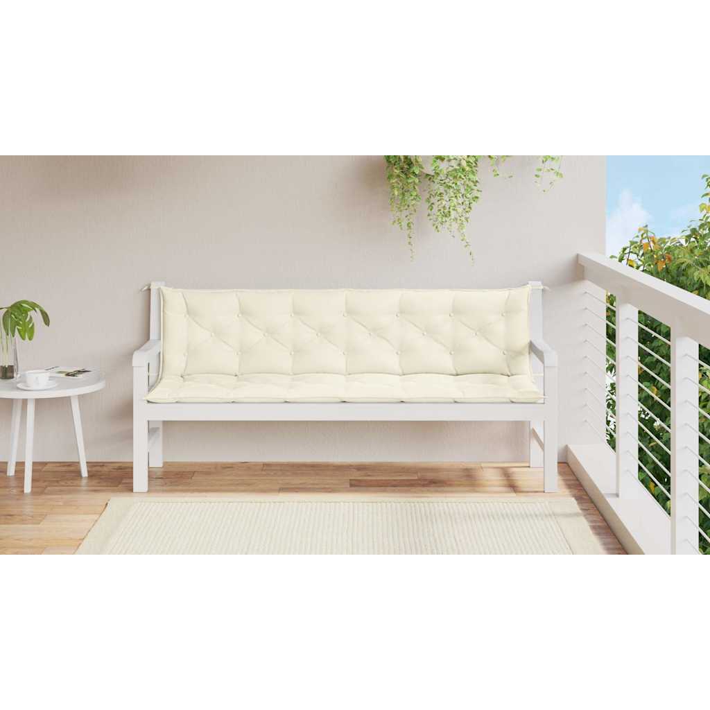 Vidaxl Gartenbankkissen 200x (50+50) x7 cm Oxford Stoff Crèmewit