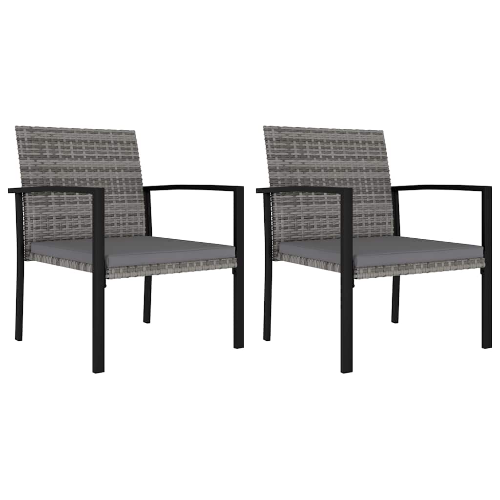Vidaxl tuinstoelen 2 st poly rattan grijs