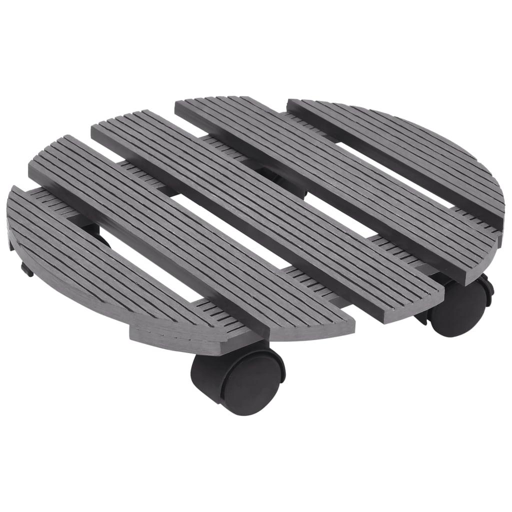 VIDAXL -Pflanzenwagen 2 Stcs Ø30x7,5 cm HKC Grau