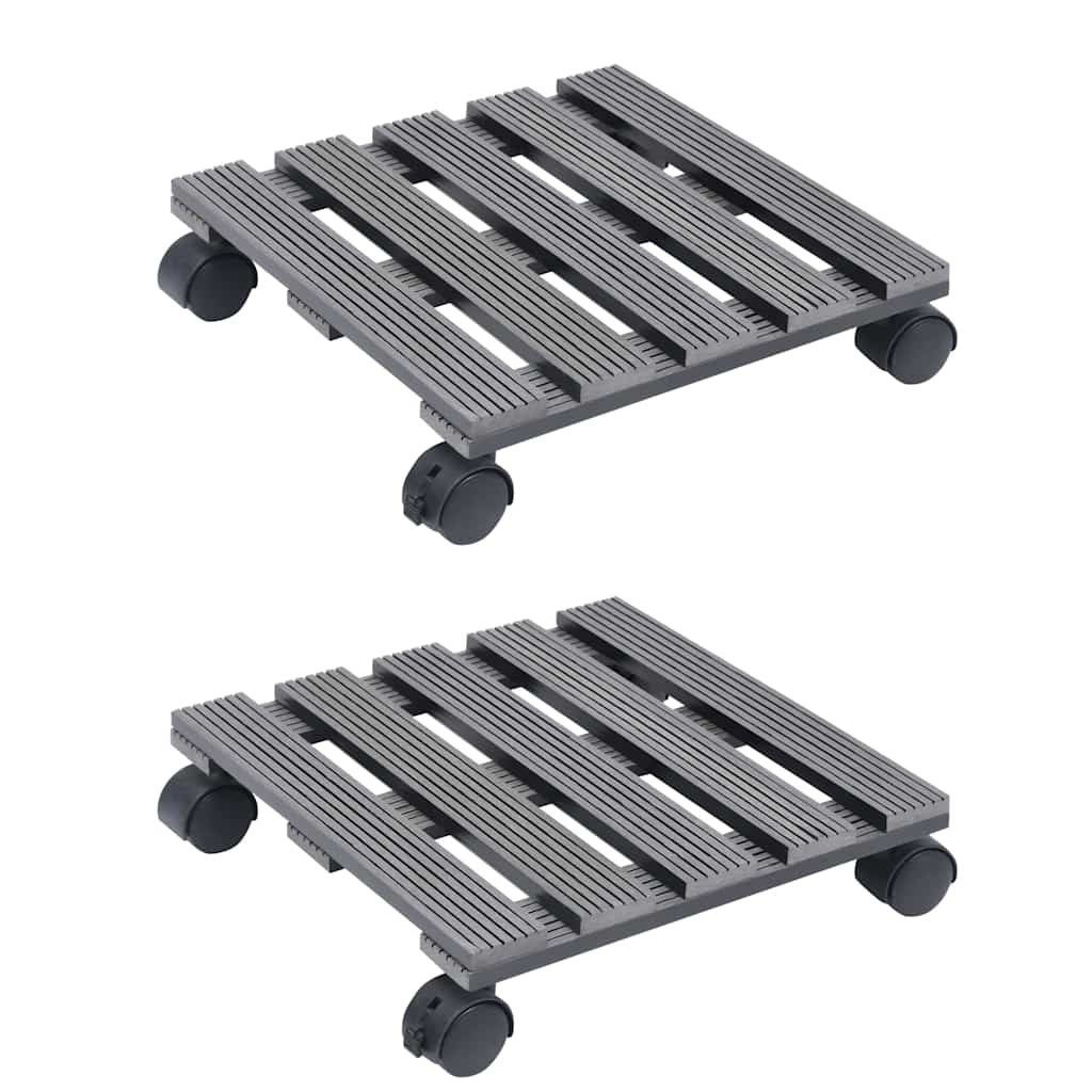 VIDAXL -Pflanzenwagen 2 PCs 30x30x7,5 cm HKC Grau