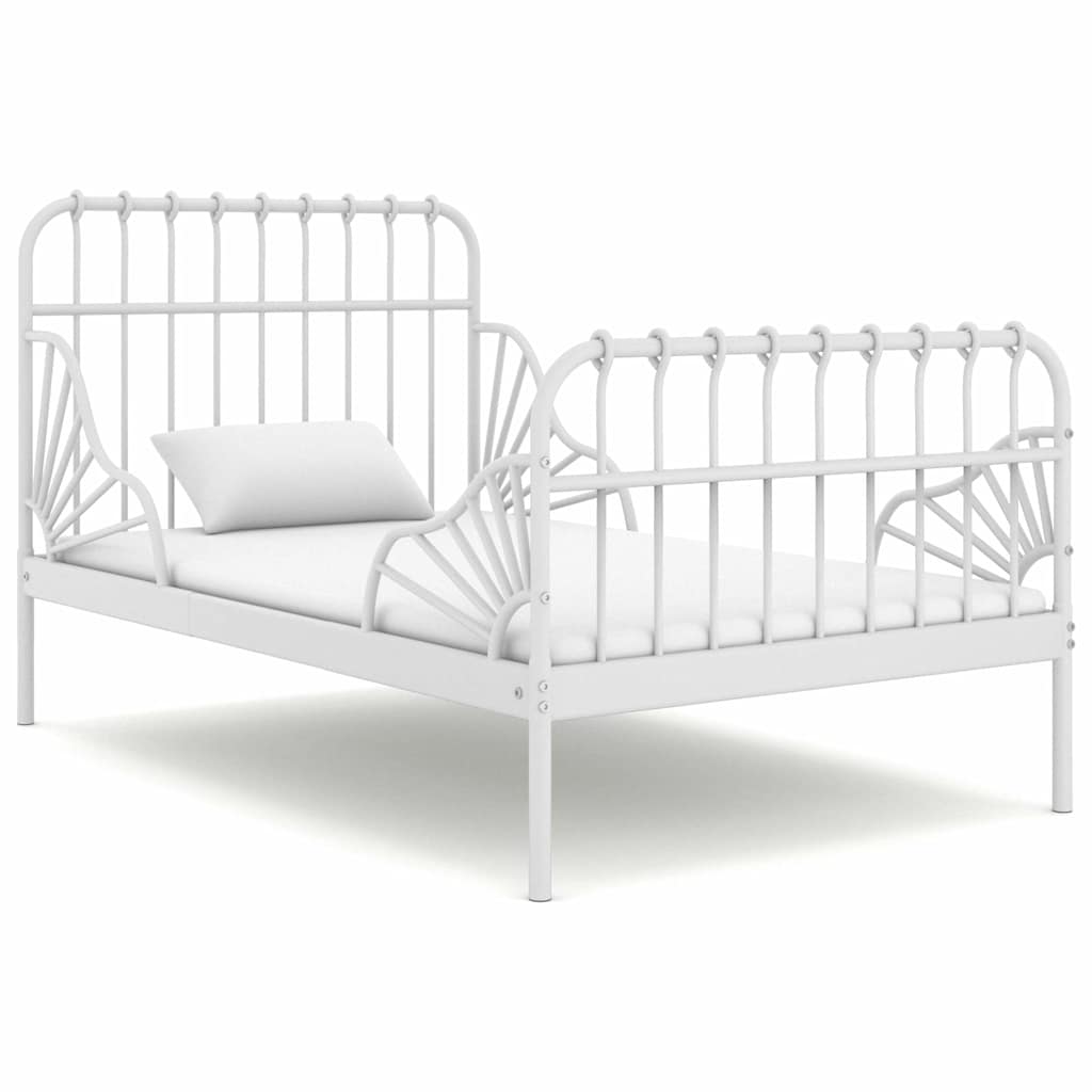 Vidaxl bedframe verlengbaar metaal wit 80x130 200 cm
