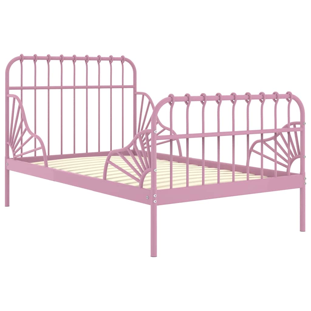 Vidaxl bedframe verlengbaar metaal roze 80x130 200 cm