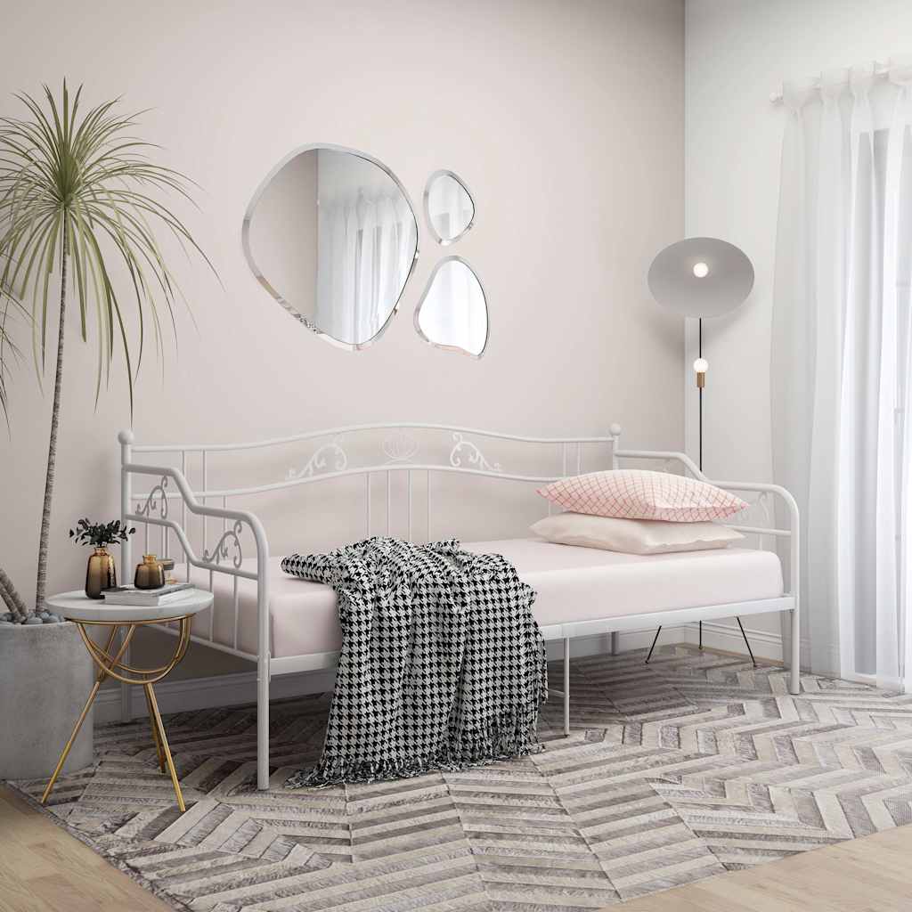 Vidaxl slaapbank metaal wit 90x200 cm