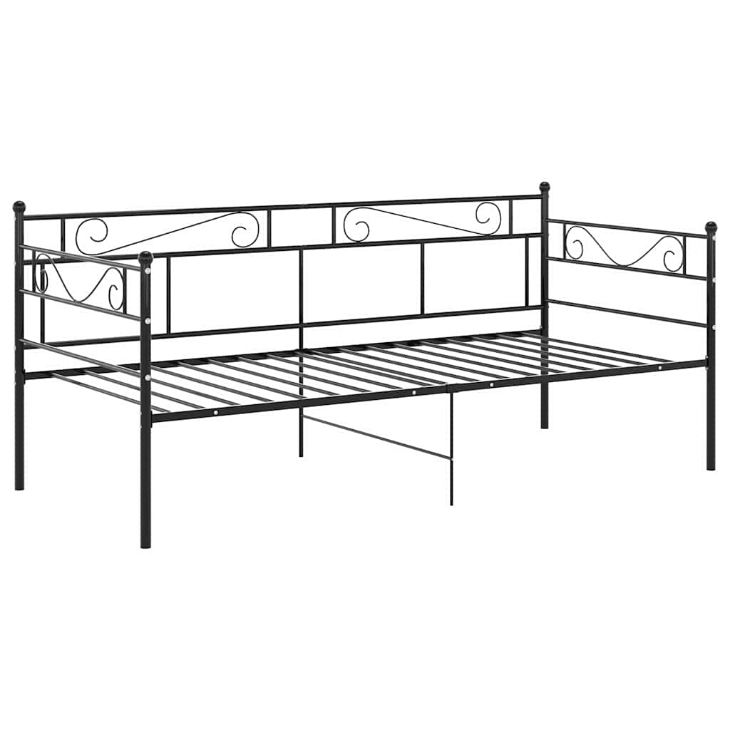 Vidaxl slaapbank metaal zwart 90x200 cm