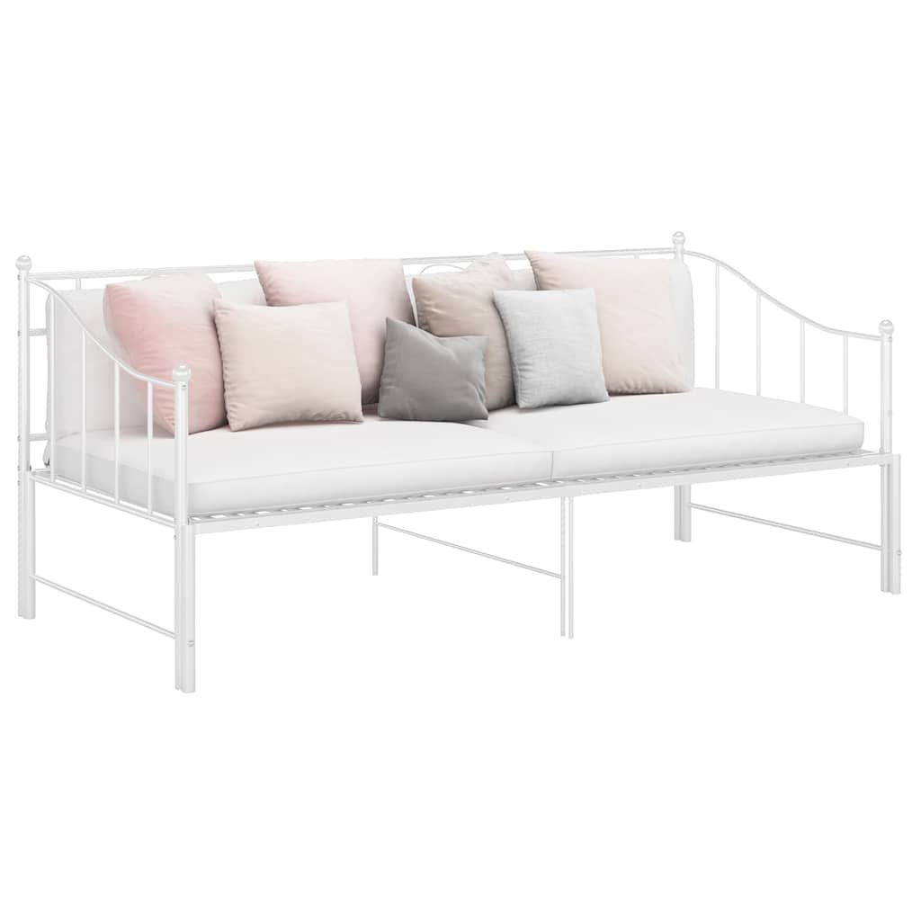 Vidaxl slaapbank uittrekbaar metaal wit 90x200 cm