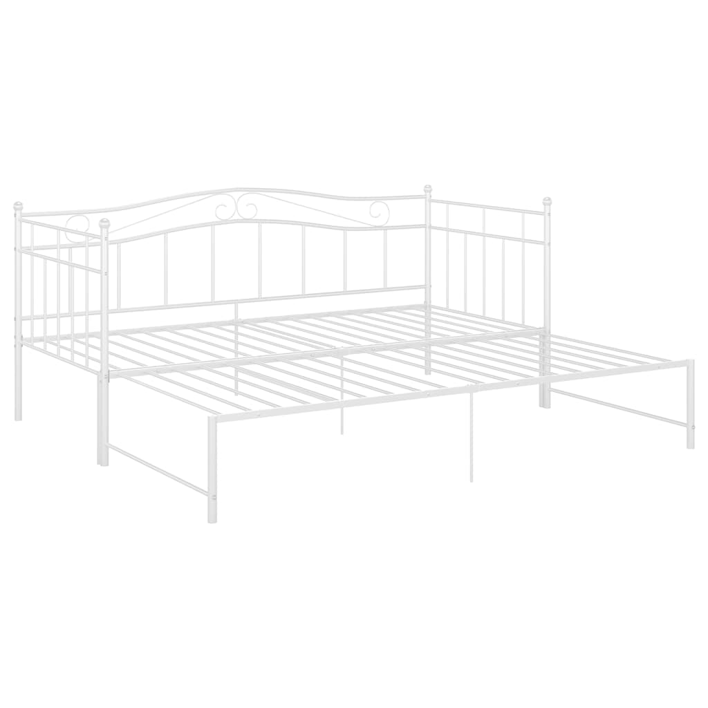 Vidaxl slaapbank uittrekbaar metaal wit 90x200 cm